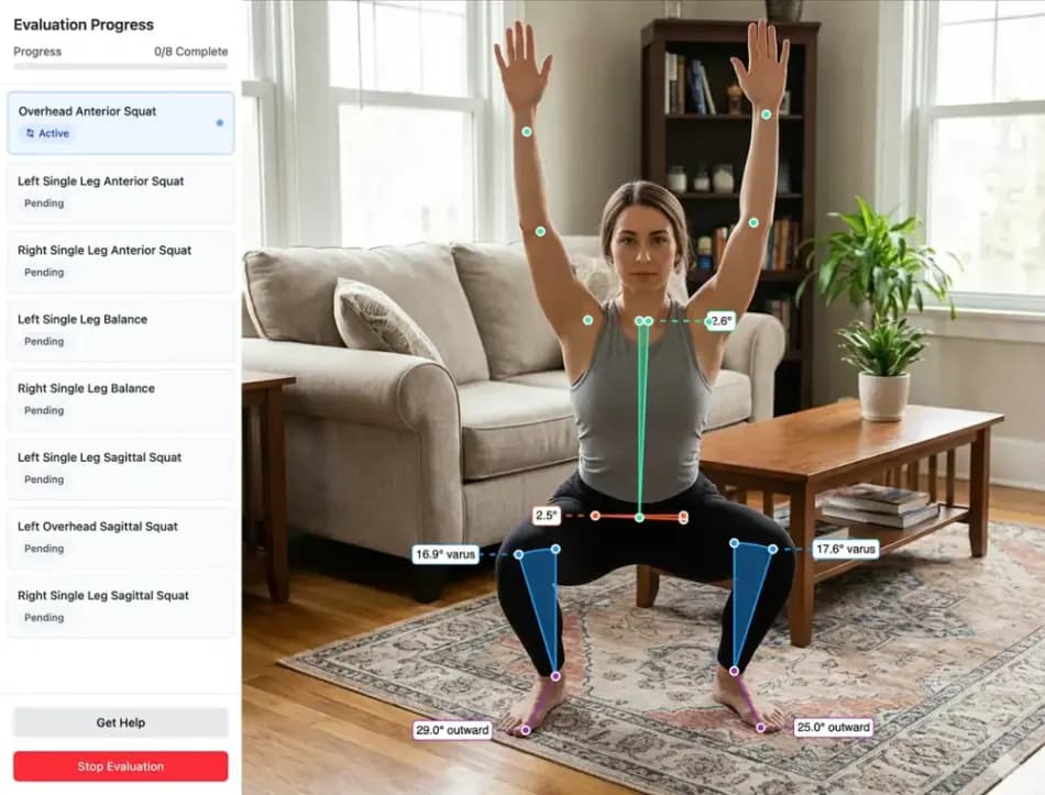 AI motion capture analysis - overhead squat