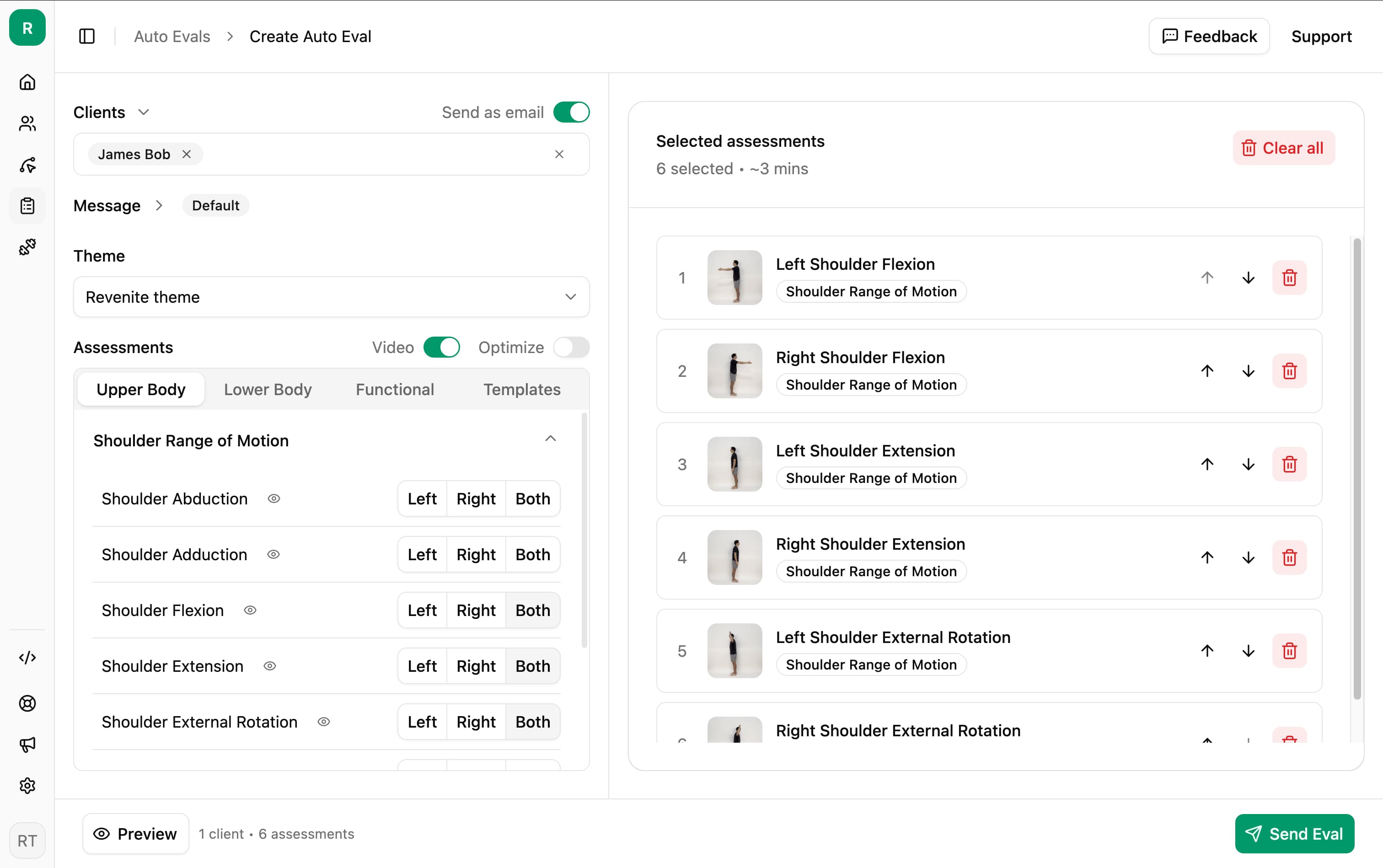 Revenite automatic movement evaluation builder